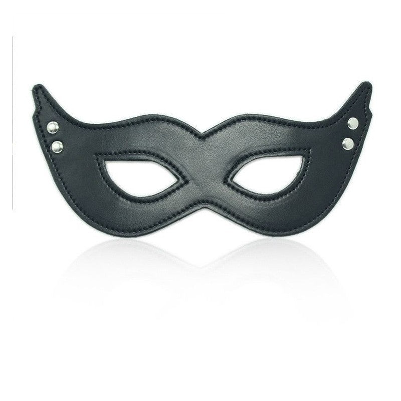Mistery mask black mschera fetish bondage per uomo e donna in pelle sintetica sexy