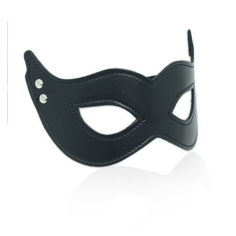 Mistery mask black mschera fetish bondage per uomo e donna in pelle sintetica sexy