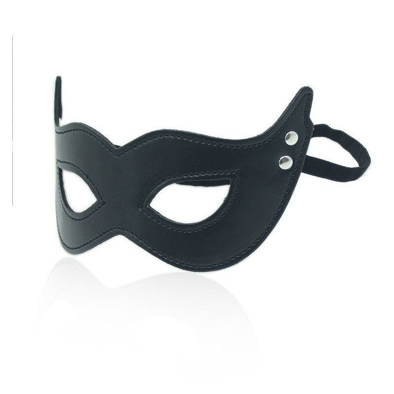 Mistery mask black mschera fetish bondage per uomo e donna in pelle sintetica sexy
