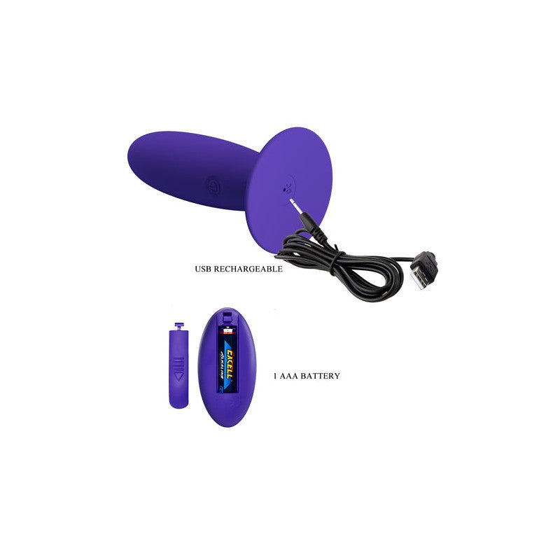 Vibratore anale in silicone con telecomando pretty love